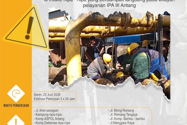 PDAM Makassar Laksanakan Perbaikan Pompa Intake Nipa-Nipa, Distribusi Air IPA III Antang Alami Gangguan Sementara