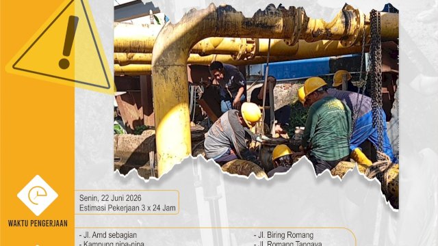PDAM Makassar Laksanakan Perbaikan Pompa Intake Nipa-Nipa, Distribusi Air IPA III Antang Alami Gangguan Sementara