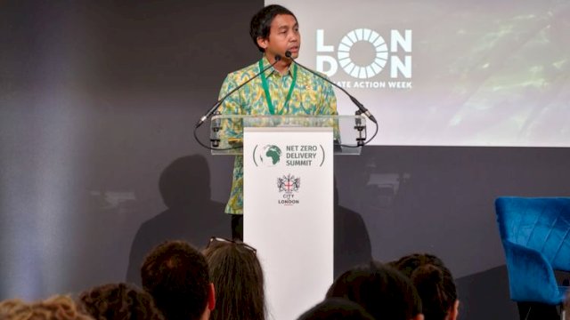 Menteri Kehutanan Republik Indonesia, Raja Juli Antoni, saat memberikan closing remarks pada sesi tingkat tinggi &ldquo;From Fragile to Financeable &ndash; De-risking Carbon Credit Markets&rdquo; yang diselenggarakan dalam rangka London Climate Action Week 2026 di Kota London, Inggris.