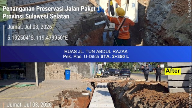 Pengecoran Bahu Jalan Burung-Burung&ndash;Bili-Bili Capai 67 Persen dalam Paket 1 MYP Sulsel