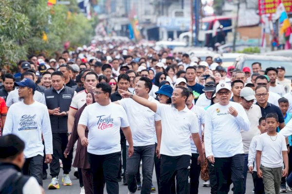 Gubernur Sulsel Andi Sudirman Lepas Ribuan Peserta Jalan Sehat Anti Mager Toraja Utara