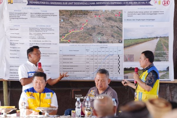 Bupati Sidrap Mulai Rehabilitasi Irigasi Saddang, 894 Hektare Sawah Segera Nikmati Pasokan Air