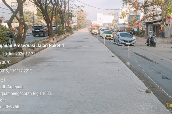 Hertasning Diaspal, Jalan Aroepala Dibeton, Ini Penjelasan Pemprov Sulsel