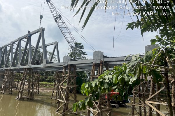 Berkat Bantuan Pemprov Sulsel, Jembatan Salujambu Penghubung Luwu-Luwu Utara Segera Difungsikan