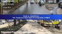 Pemasangan Kerb Median Jalan Hertasning, Progres Tembus 74 Persen