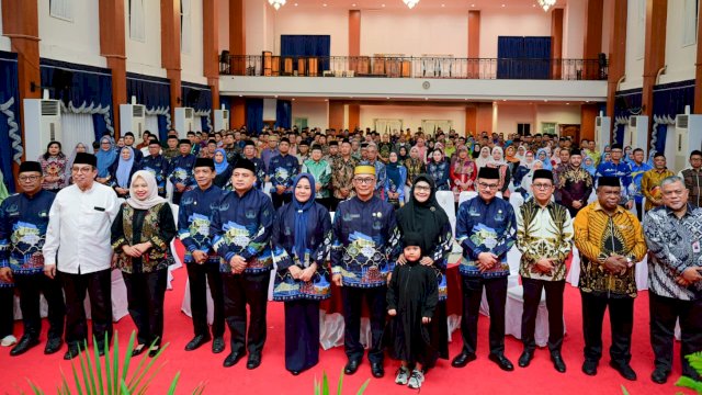 Wakil Gubernur Sulawesi Selatan Fatmawati Rusdi, saat menghadiri malam Ta'aruf MTQ VIII KORPRI Tingkat Nasional 2026.