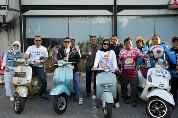 Kepala BKN-Wagub Sulsel dan Wali Kota Makassar Riding Vespa-Tanam Tebuya di CPI