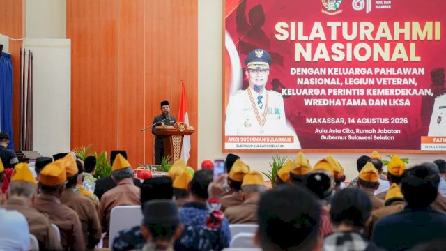 Gubernur Sulawesi Selatan Andi Sudirman Sulaiman silaturahmi dengan puluhan keluarga Pahlawan Nasional, Perintis Kemerdekaan, Legiun Veteran Republik Indonesia.