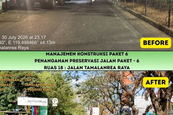 Gubernur Sulsel: Perbaikan Jalan Tamalanrea Raya Makassar dan Opu Tosappaile Palopo Terus Dikebut