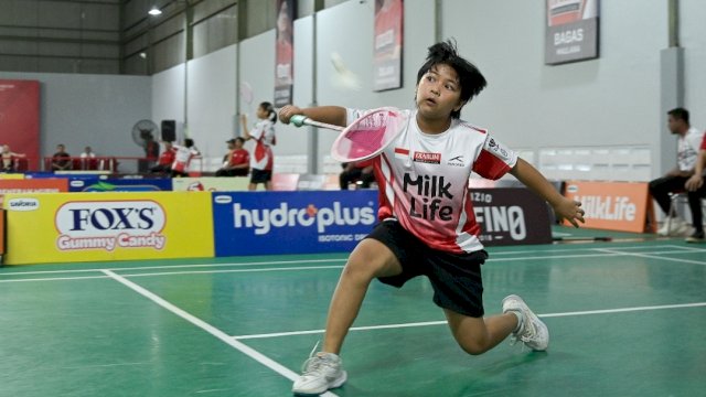 Atlet belia bulu tangkis di Audisi Umum PB Djarum 2026 Makassar.