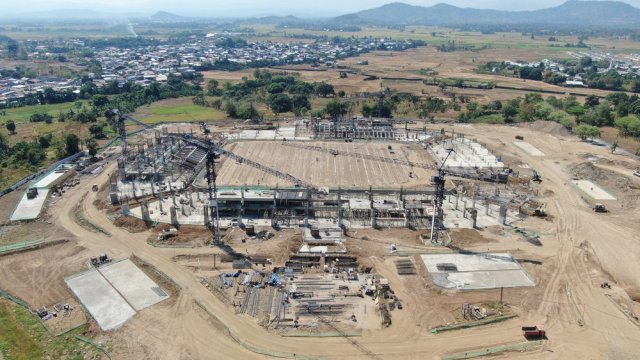 Pembangunan Stadion Sudiang di Kecamatan Biringkanaya, Kota Makassar.
