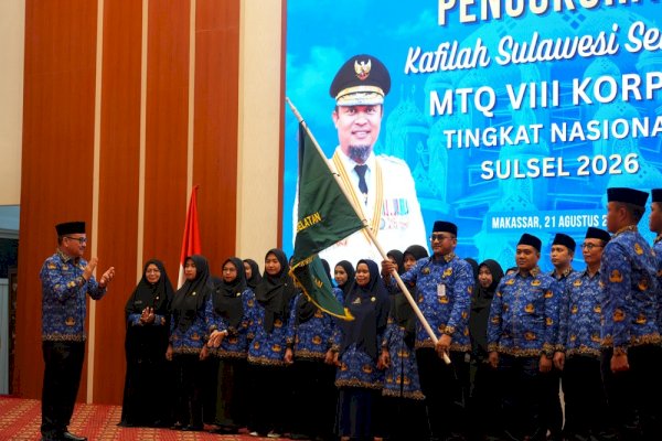 Jufri Rahman Lepas Kafilah MTQ KORPRI Sulsel, Tekankan ASN Berakhlak dan Berintegritas