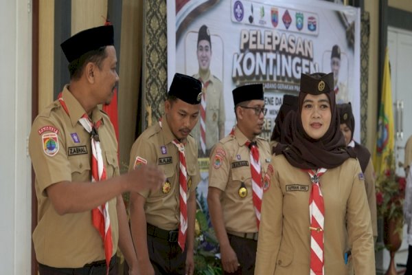 Wabup Pangkep Lepas Kontingen Pramuka ke Jambore Nasional XII di Cibubur