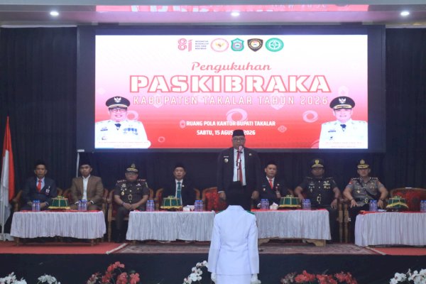 Bupati Daeng Manye Kukuhkan 71 Paskibraka Takalar, Tegaskan Disiplin dan Tanggung Jawab Jaga Sang Merah Putih
