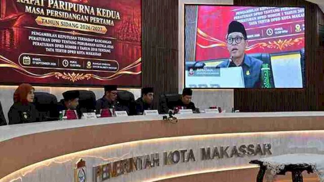 DPRD Makassar Gelar Rapat Paripurna, Bahas Perubahan Ketiga Tata Tertib Dewan