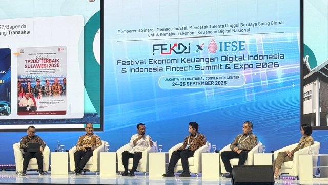 Gubernur Sulawesi Selatan Andi Sudirman Sulaiman menjadi narasumber dalam Festival Ekonomi Keuangan Digital Indonesia dan Indonesia Fintech Summit and Expo (FEKDI x IFSE) 2026.