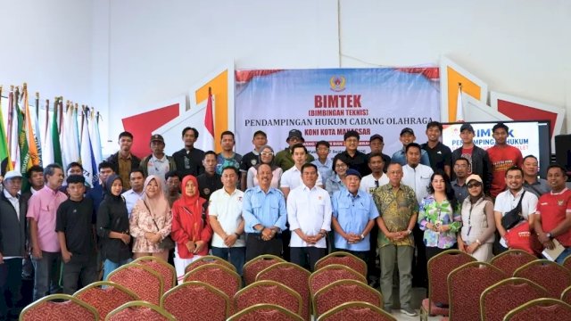 Bimbingan Teknis Pendampingan Hukum yang digelar Bidang Hukum dan Keolahragaan KONI Makassar.
