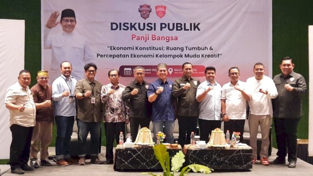 Panji Bangsa Sulsel menggelar diskusi publik bertajuk &ldquo;Prabowonomic, Ekonomi Konstitusi, dan Ruang Tumbuh: Percepatan Ekonomi Kelompok Muda Kreatif&rdquo; di Makassar.