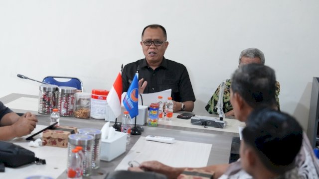 Ketua Fraksi NasDem DPRD Sulsel, Muhammad Sadar, menerima kunjungan kerja anggota DPRD Barru.