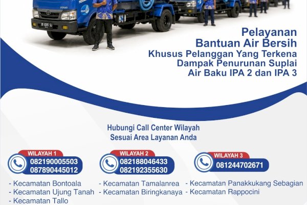 Kekeringan Landa Makassar, PDAM Siapkan Tangki Air Gratis-Ini Nomor yang Bisa Dihubungi