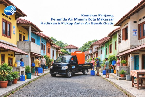 PDAM Makassar Siagakan 6 Pickup untuk Distribusi Air Bersih ke Permukiman Sempit