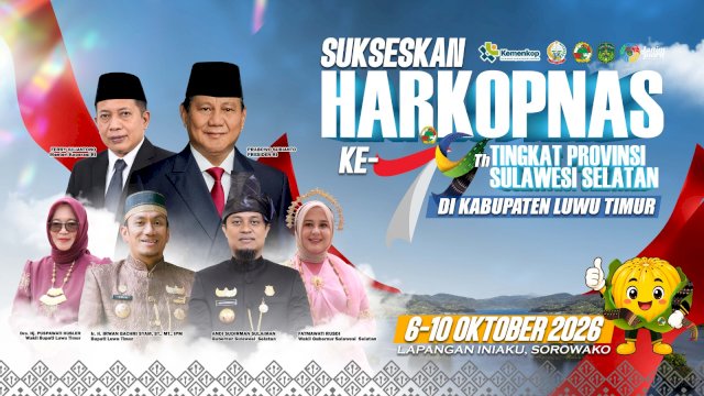 3.000 Tamu Diprediksi Hadir di Harkopnas Sulsel, Lutim Siapkan Sambutan Terbaik