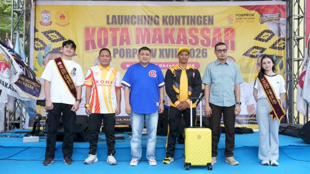 Launching atlet Porprov XVIII 2026 di Kantor KONI Makassar, Jalan Kerung-kerung.