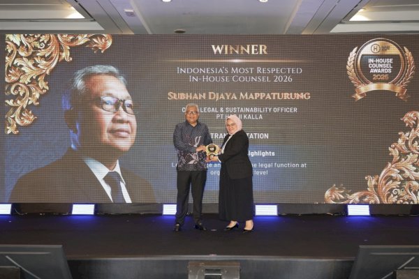 Subhan Mappaturung Raih Penghargaan Indonesia’s Most Respected In-House Counsel 2026