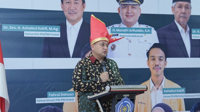 Wali Kota Makassar, Munafri Arifuddin, menghadiri sekaligus memberikan sambutan pada kegiatan Pengukuhan Pimpinan Daerah Ikatan Pelajar Muhammadiyah (IPM) Kota Makassar Periode 2026&ndash;2028.