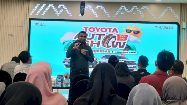Marketing General Manager Kalla Toyota, Suliadin, dalam pres conference Toyota Auto Show 2026.