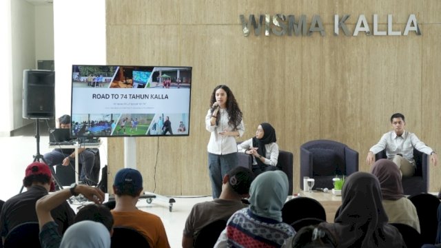 Konferensi pers HUT ke-74 KALLA di Lobby Lantai 1 Wisma Kalla.