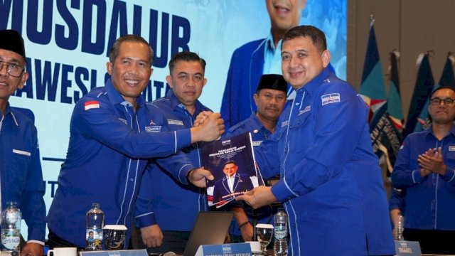 Munafri Arifuddin alias Appi resmi terpilih secara aklamasi sebagai Ketua DPD Demokrat Sulsel periode 2026-2030.