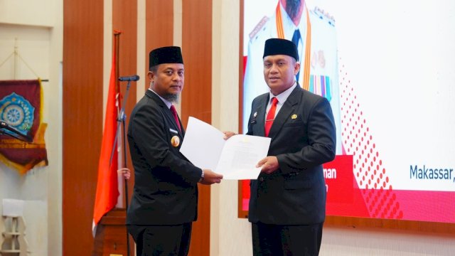 Gubernur Andi Sudirman Lantik Andi Winarno Eka Putra sebagai Pj Sekda Provinsi Sulsel