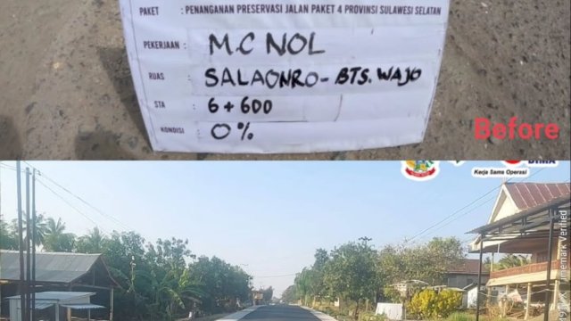 Ruas Jalan Salaonro Soppeng-Batas Wajo Kini Mulus Berkat Program MYP Pemprov Sulsel